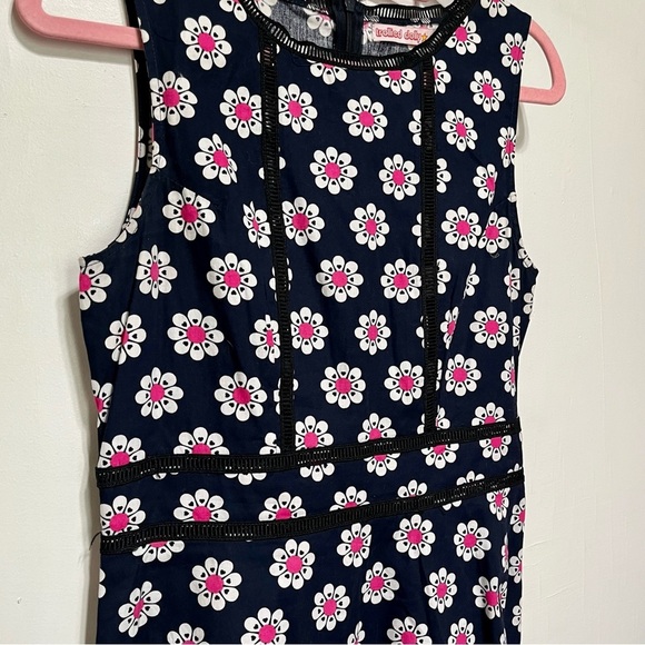 ModCloth Trollied Dolly Daisy Print Dress, Navy and Pink, Small - Picture 4 of 10